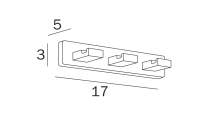 Inda One Double Robe Hook 4 x 7H x 4cm 