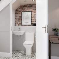 Campbell Rimless Close Coupled Open Back Toilet & Soft Closed Seat