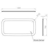 HIB Vega 120 LED Mirror With Charging Socket, 600 x 1200