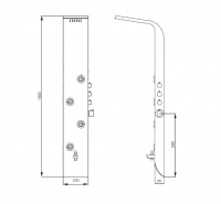 Shower Panel Glassy Black by Jaquar