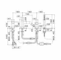 Vema Timea Matt Black 4-Hole Deck Mounted Bath Shower Mixer Tap (DITB1074) 