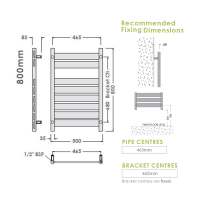 Abacus Elegance Cala Stainless Steel Towel Rail - 1750 x 480mm