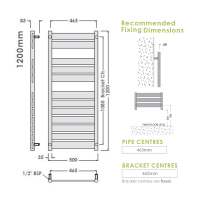 Abacus Elegance Strato Chrome Towel Rail - 1700 x 600mm