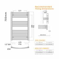 Abacus Elegance Radius Towel Rail 1120 x 480mm - White