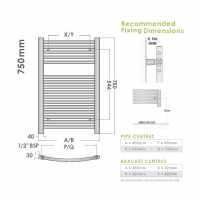 Abacus Elegance Plana Bathroom Towel Rail - 1600 x 500mm - Beige