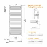 Abacus Elegance Radius Towel Rail 1120 x 600mm - Chrome