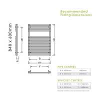 Abacus Aquila Brush Steel Bathroom Towel Rail 800 x 500mm