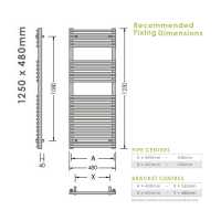 Abacus Elegance Plana Bathroom Towel Rail - 1600 x 500mm - Chrome