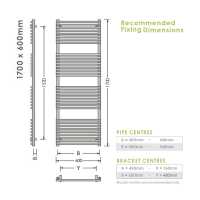 Gressingham Ladder Radiator 500 x 800mm - Brushed Brass