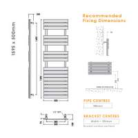 Abacus Elegance Plana Bathroom Towel Rail - 1600 x 500mm - Beige