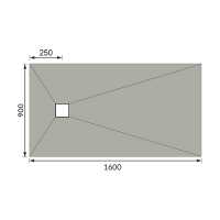 Abacus Linear 300 Wet Room Tray 1500 x 1500mm Centre Drain