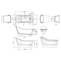 Burlington Admiral - Traditional Freestanding Soaking Tub - 1640mm