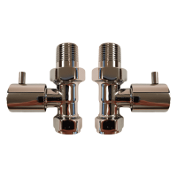 Eastbrook Minimalist Radiator Valves - Straight - Chrome - Pair