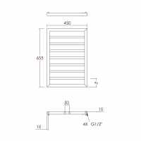 Abacus Metro Bathroom Towel Rail - 1655 x 500mm - Matt Black