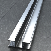 Abacus Vessini X Series 90 Degree Glass Corner Channel - Polished Aluminium