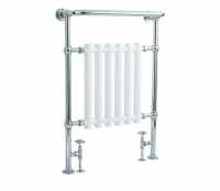 Empire Traditional Towel Radiator, 673 x 963, Chrome & White, Holborn London 1855