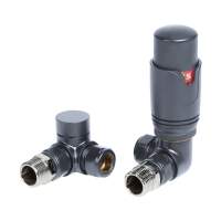 DQ Essential TRV Corner Anthracite Radiator Valves