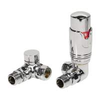 DQ Essential TRV Corner Chrome Radiator Valves