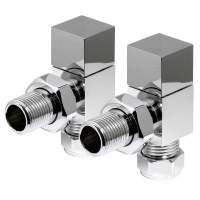 DQ Essential Manual Square Angled Chrome Radiator Valves