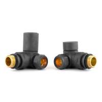 DQ Essential Manual Corner Anthracite Radiator Valves