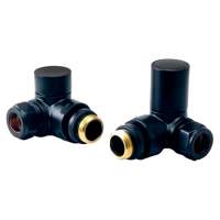 DQ Essential Manual Corner Black Radiator Valves