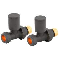 DQ Essential Manual Straight Anthracite Radiator Valves