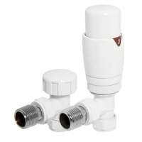 DQ Essential TRV Angled White Radiator Valves