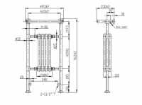 Empire Traditional Towel Radiator, 673 x 963, Chrome & White, Holborn London 1855