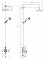 Pure Duo Round Dual Head Shower Column with Adjustable Riser