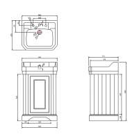 Elation Etienne Slimline Traditional Cloakroom Vanity Unit & Basin - Ivory