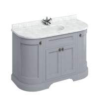 Burlington 134cm 4 Door Curved Sand Vanity Unit With Minerva Worktop