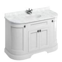 Burlington 130cm Matt White 4 Drawer Vanity Unit With Minerva Worktop