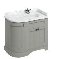 Burlington 130cm Olive 4 Door Vanity Unit With Minerva Worktop