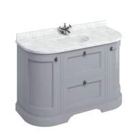 Burlington 134cm Curved Sand Vanity Unit With Drawers, Doors and Minerva Worktop