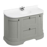 Shetland 815mm Wall Hung 2 Drawer Basin Unit & Basin - Matt Olive Green