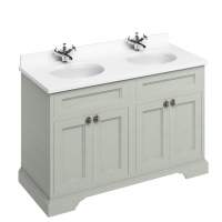 Burlington 130cm Olive 4 Door Vanity Unit With Minerva Worktop