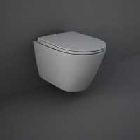 Feeling Matt Grey Wall Hung Rimless WC inc Soft Close Seat - RAK Ceramics