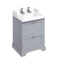 Burlington 65cm Matt White 2 Door Vanity Unit With Optional Basin