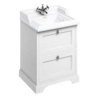 Burlington 65cm Matt White 2 Door Vanity Unit With Optional Basin