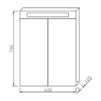 Modular Drift 500mm Double Door Mirror Cabinet With Light & Shave Socket - Origins by Utopia 