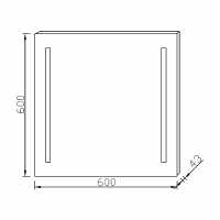 Abacus Pure Twin LED Bathroom Mirror - 600 x 500mm