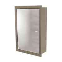 Terra Matt Trio Recessed Cabinet with Mirror and Shelves 