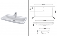 VitrA Ecora 600mm 3-Drawer Washbasin Unit with Legs - Gloss White