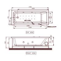 Fonte 1700 x 750 Water System Whirlpool Bath - Jaquar