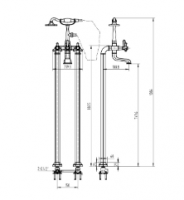 Nuie Windon Freestanding Bath Shower Mixer Tap Brushed Brass