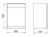 Havanna 610mm Basin Unit w/Basin - Satin White Ash