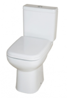 Burlington Rimless Slimline Close Coupled WC & White Ceramic Cistern with Lever P20 C3