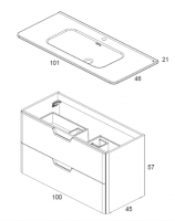 Burlington 65cm Grey 2 Drawer Vanity Unit With Optional Basin