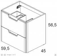 Royo Life 800mm 2 Drawer Wall Unit & Ceramic Basin in Gloss White