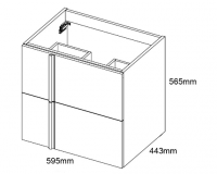 Royo Onix 600mm 2 Door Wall Unit & Square Ceramic Basin in Gloss Grey